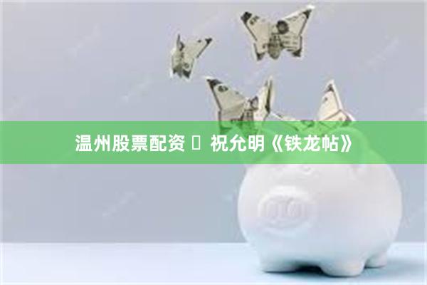 温州股票配资 ​祝允明《铁龙帖》