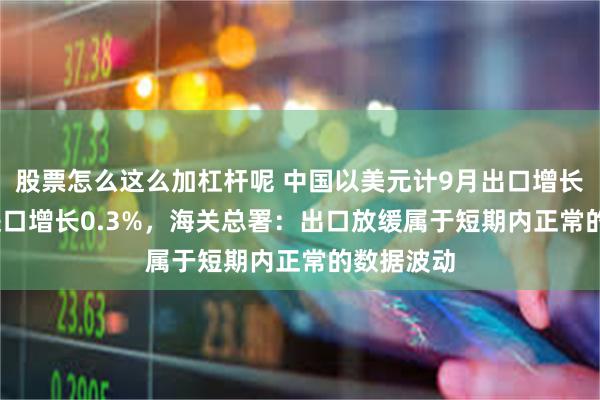 股票怎么这么加杠杆呢 中国以美元计9月出口增长2.4%，进口增长0.3%，海关总署：出口放缓属于短期内正常的数据波动